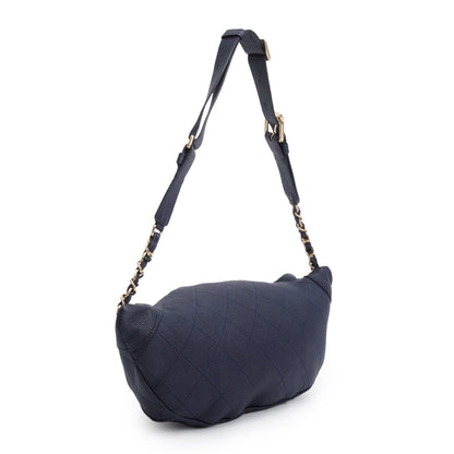 Chanel Navy Calfskin Leather Quilted Banane Waist Bag