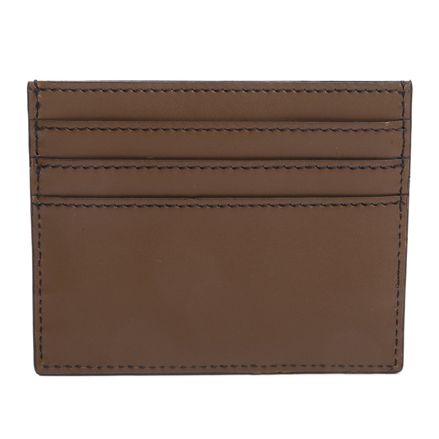 Fendi Brown FF Embossed Leather Card Holder