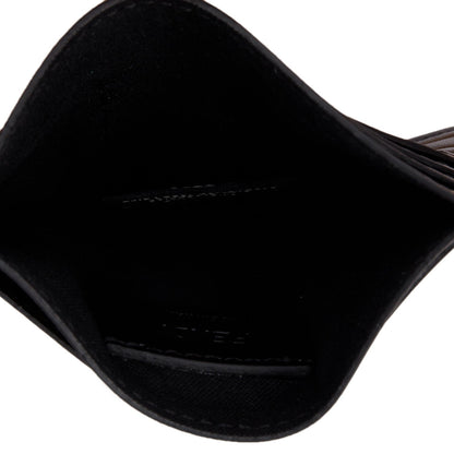 Fendi Brown FF Embossed Leather Card Holder