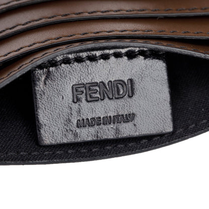 Fendi Brown FF Embossed Leather Card Holder