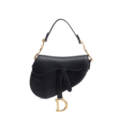 Christian Dior Black Smooth Leather Mini Saddle Bag