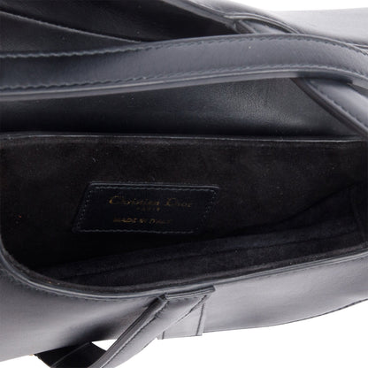Christian Dior Black Smooth Leather Mini Saddle Bag