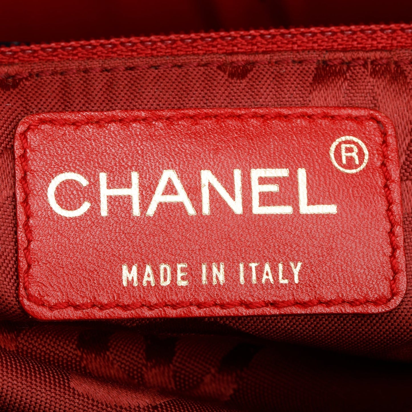 Chanel Red Quilted Patent Leather Chocolate Bar CC Tote