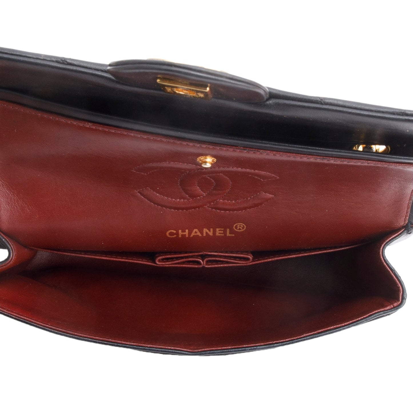 Chanel Vintage Black Lambskin Classic Small Double Flap Bag