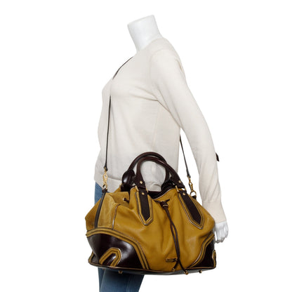 Burberry Prorsum Beige/Brown Calfskin Leather/Suede Earlsburn Mixed Media Tote Bag