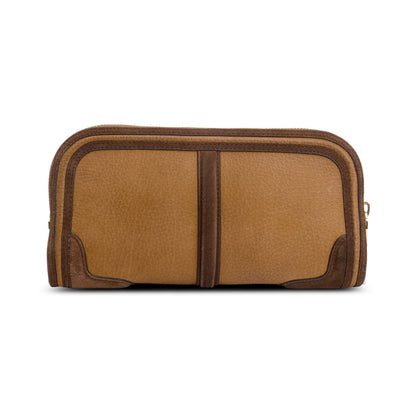 Burberry Beige/Brown Nubuck Leather Alma Dog Clutch