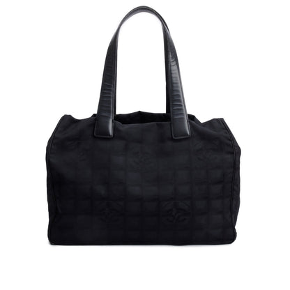 Chanel Black Canvas Travel Ligne Tote