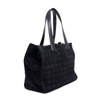 Chanel Black Canvas Travel Ligne Tote