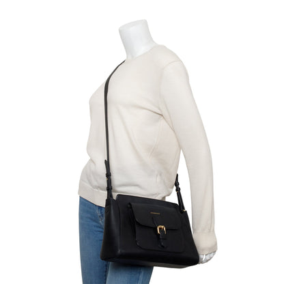 Burberry Black Leather Front Pocket Crossbody Bag