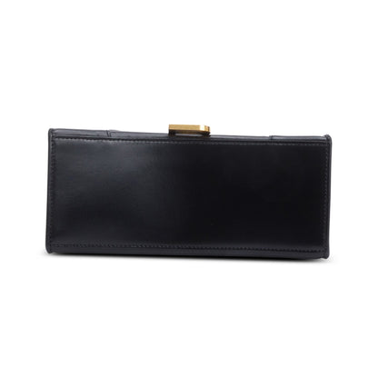 Balenciaga Black Smooth Leather Small Hourglass Top Handle Bag