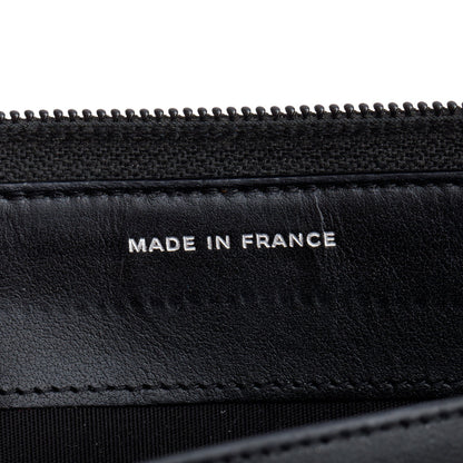 Chanel Black Caviar Leather Boy Long Zip Around Wallet