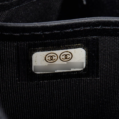 Chanel Black Caviar Leather Boy Long Zip Around Wallet