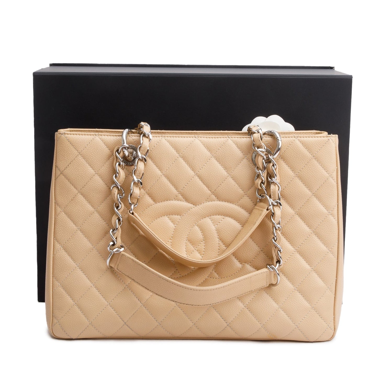 Chanel Beige Caviar Leather Grand Shopping Tote (GST)