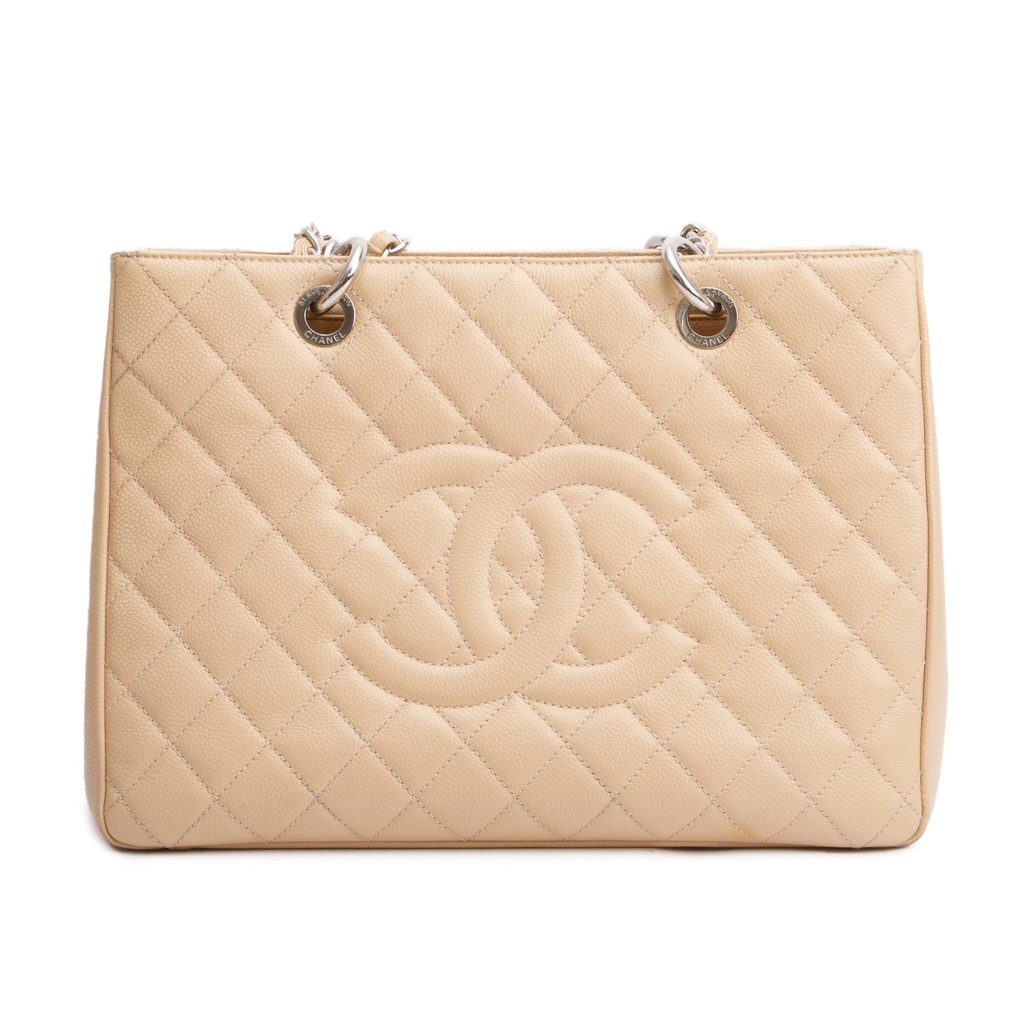 Chanel Beige Caviar Leather Grand Shopping Tote (GST)