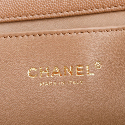 Chanel Brown Caviar Leather Small Coco First Flap Bag