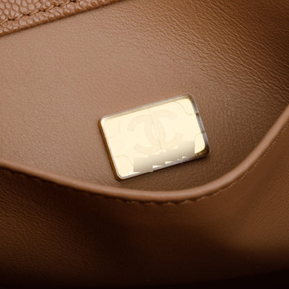 Chanel Brown Caviar Leather Small Coco First Flap Bag