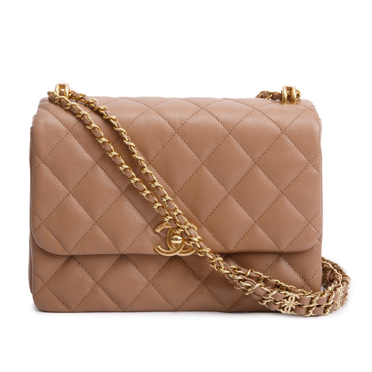 Chanel Brown Caviar Leather Small Coco First Flap Bag