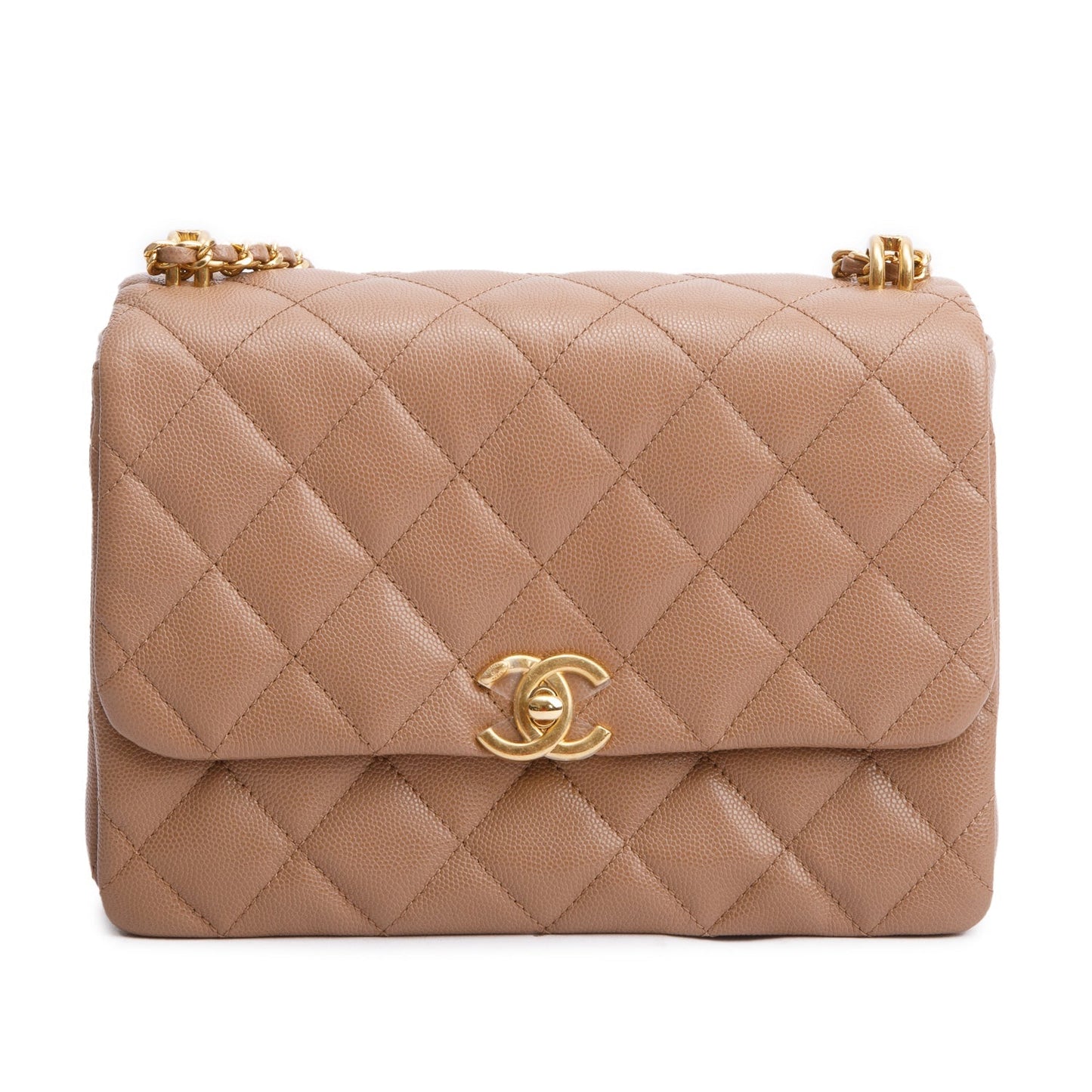 Chanel Brown Caviar Leather Small Coco First Flap Bag