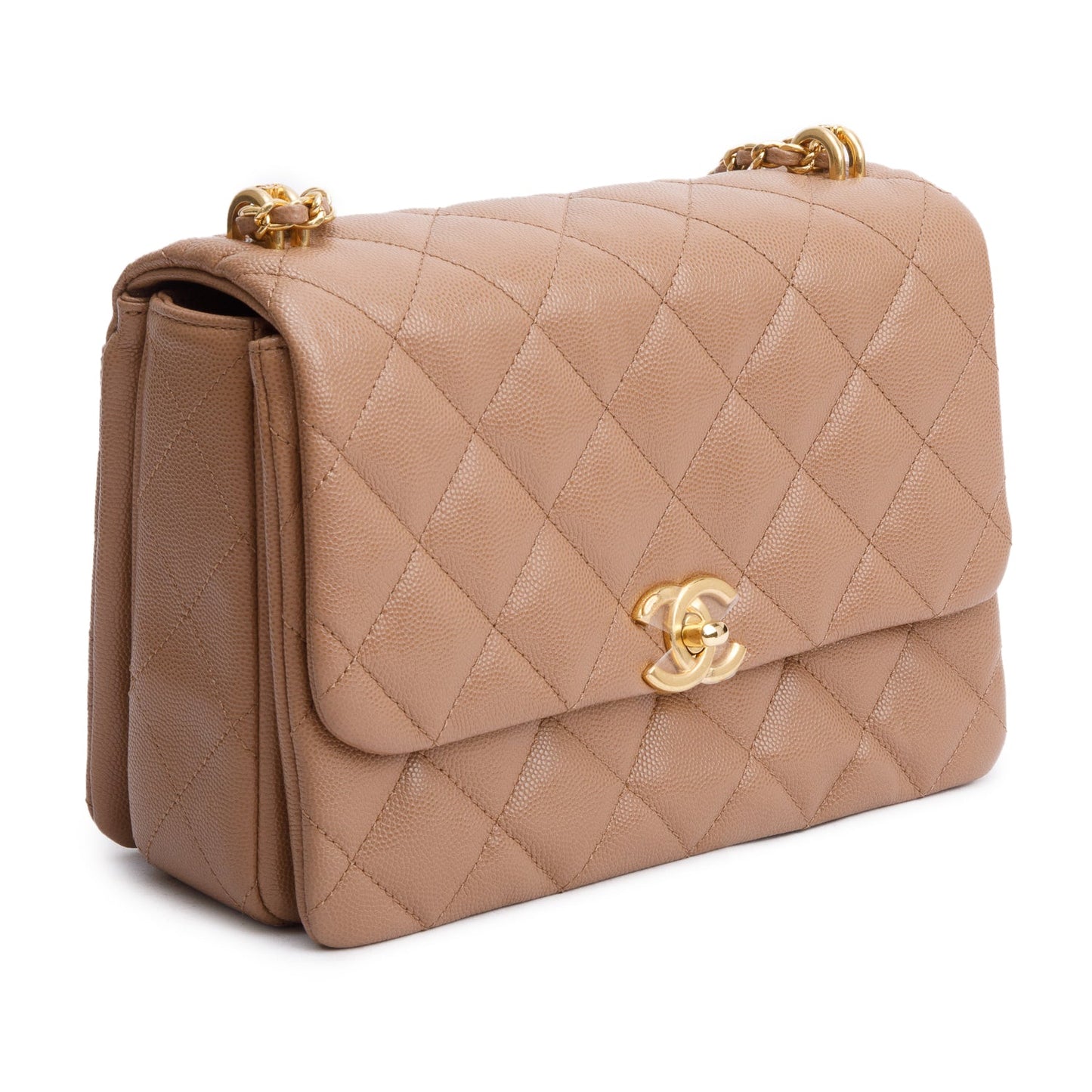 Chanel Brown Caviar Leather Small Coco First Flap Bag