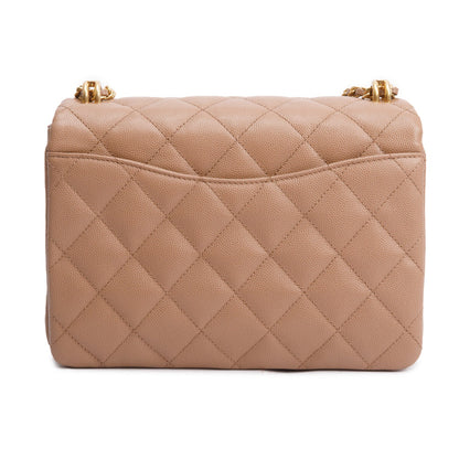 Chanel Brown Caviar Leather Small Coco First Flap Bag