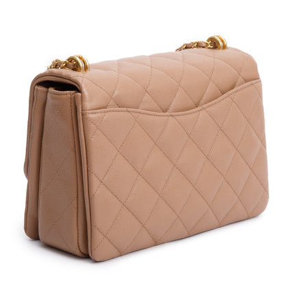 Chanel Brown Caviar Leather Small Coco First Flap Bag