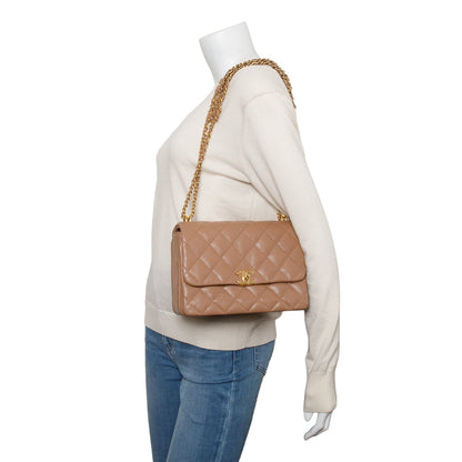 Chanel Brown Caviar Leather Small Coco First Flap Bag