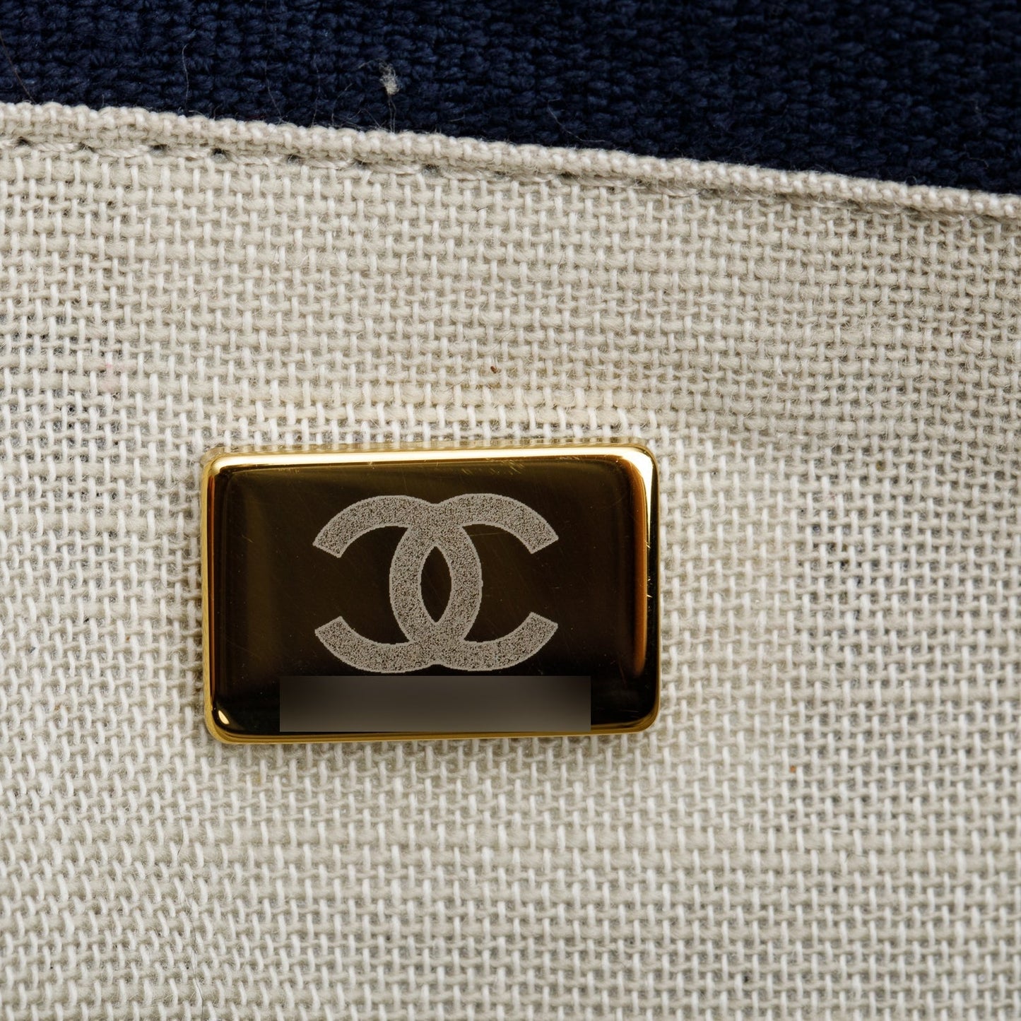Chanel Navy Mixed Fibers Small Deauville Tote