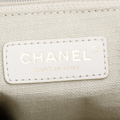 Chanel Navy Mixed Fibers Small Deauville Tote