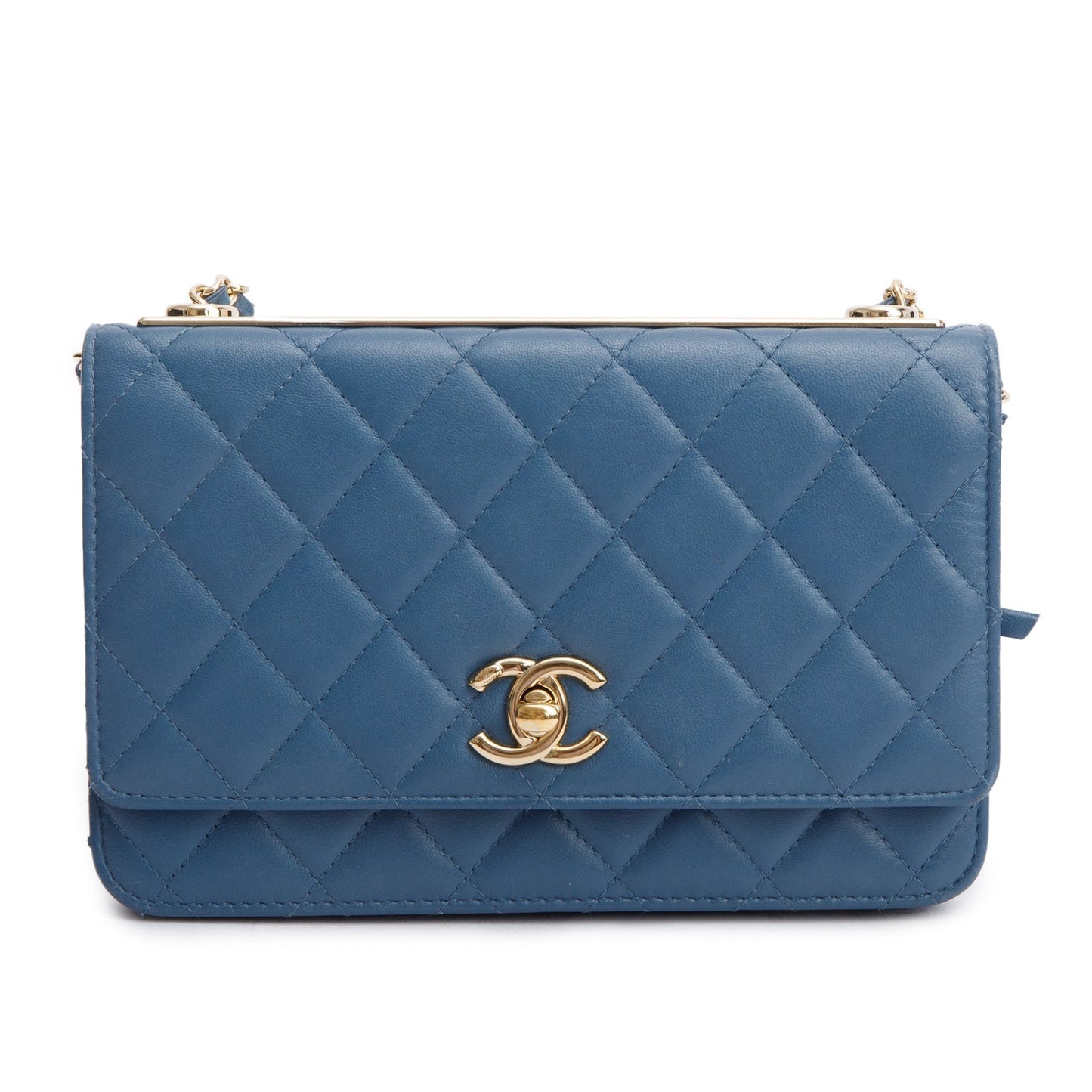 Chanel Blue Lambskin Leather Trendy CC Wallet on Chain