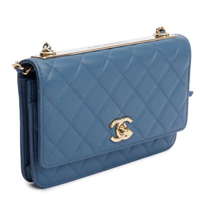 Chanel Blue Lambskin Leather Trendy CC Wallet on Chain