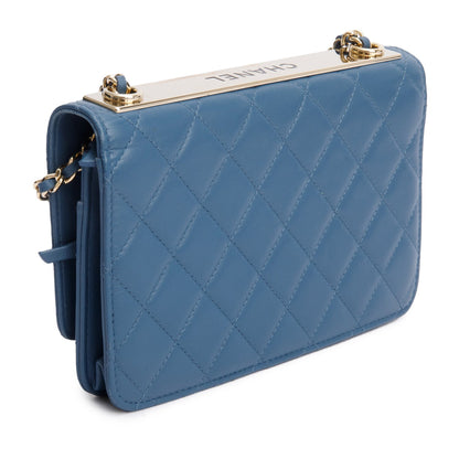 Chanel Blue Lambskin Leather Trendy CC Wallet on Chain