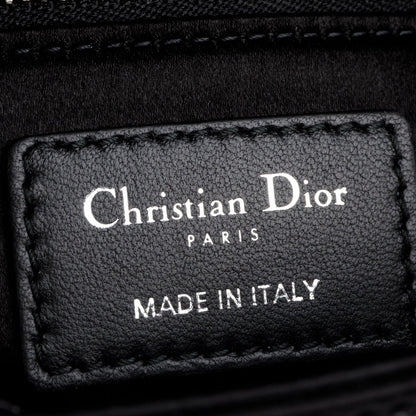 Christian Dior 2020 Black Strass Cannage Satin Mini Lady Dior Bag