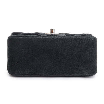 Chanel Black Quilted Matte Caviar Leather Classic Square Mini Flap Bag