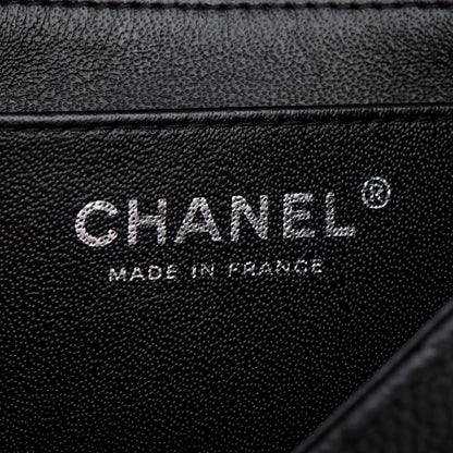 Chanel Black Quilted Matte Caviar Leather Classic Square Mini Flap Bag