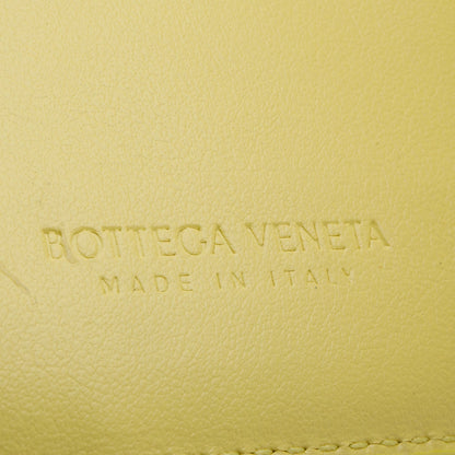 Bottega Veneta Yellow Intreccio Nappa Leather Cassette Tri-Fold Zip Wallet