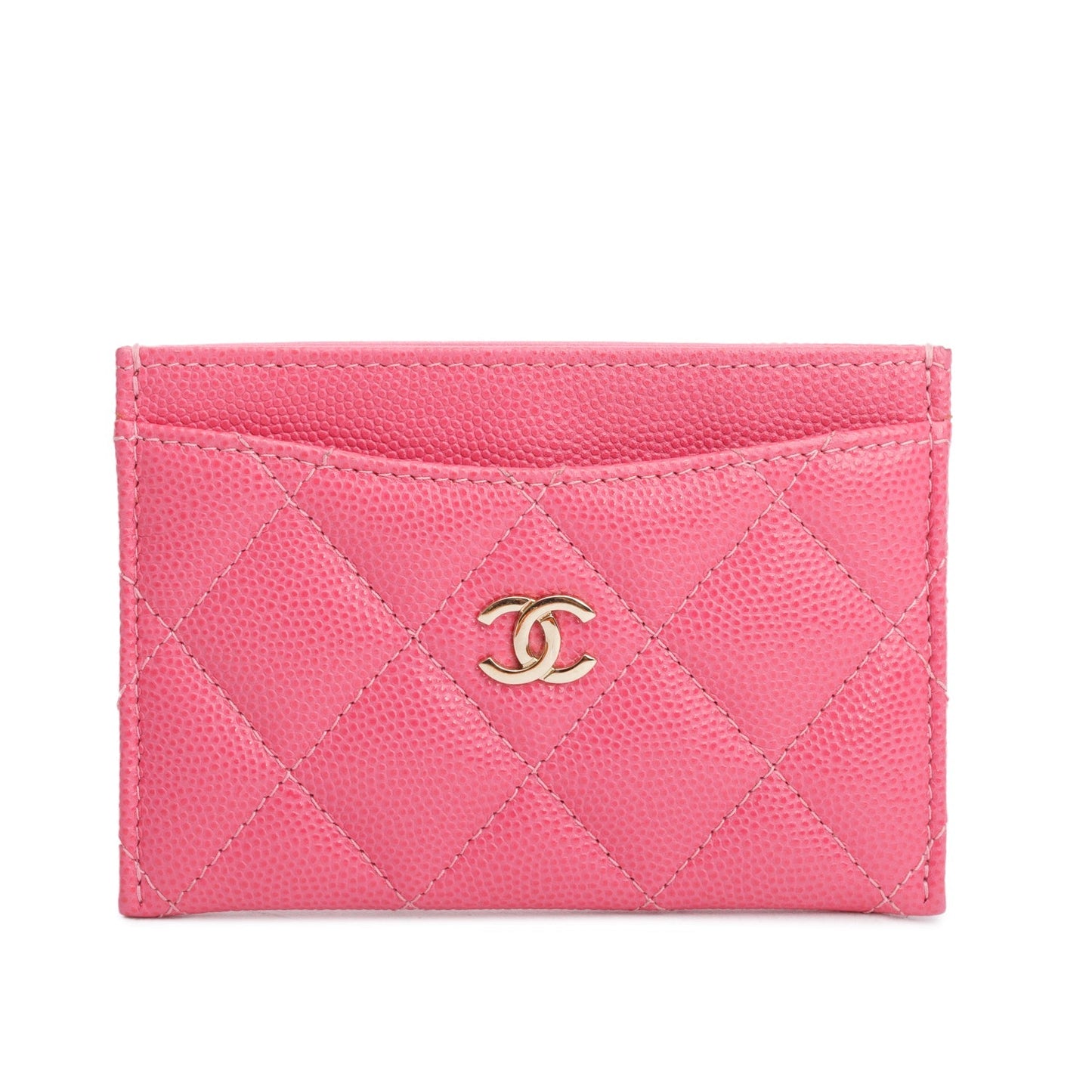 Chanel Pink Caviar Leather Classic Card Holder