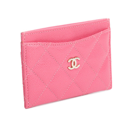 Chanel Pink Caviar Leather Classic Card Holder