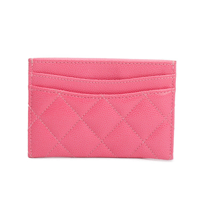 Chanel Pink Caviar Leather Classic Card Holder