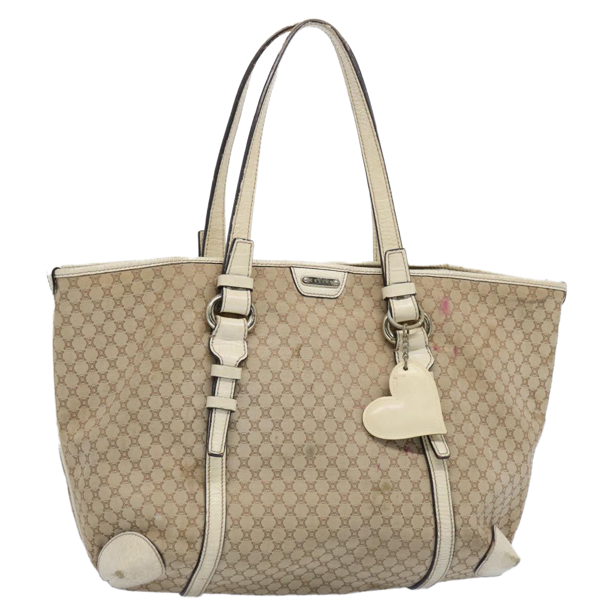 Luxury CELINE Macadam Canvas Tote Bag Beige  62341