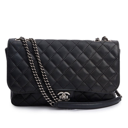 Chanel Black Ultimate Stitch Soft Calfskin Leather Flap Bag