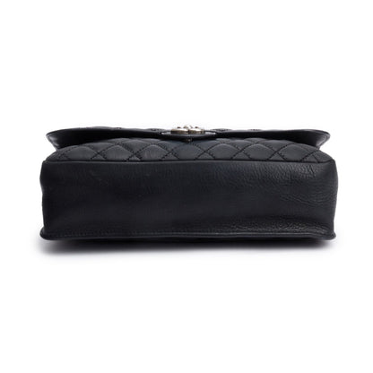 Chanel Black Ultimate Stitch Soft Calfskin Leather Flap Bag