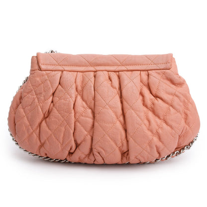 Chanel Pink Quilted Calfskin Leather Medium Chain Around Flap Bag