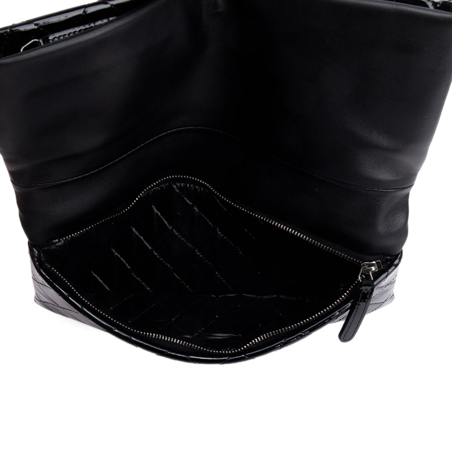 Chanel Black Quilted Patent Leather Beauty CC Clutch