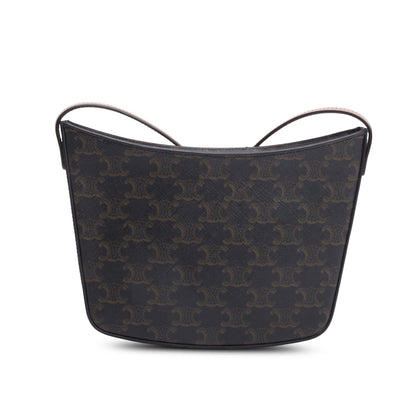 Celine 2023 Triomphe Canvas Medium Croque Hobo Bag