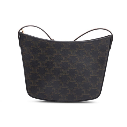 Celine 2023 Triomphe Canvas Medium Croque Hobo Bag