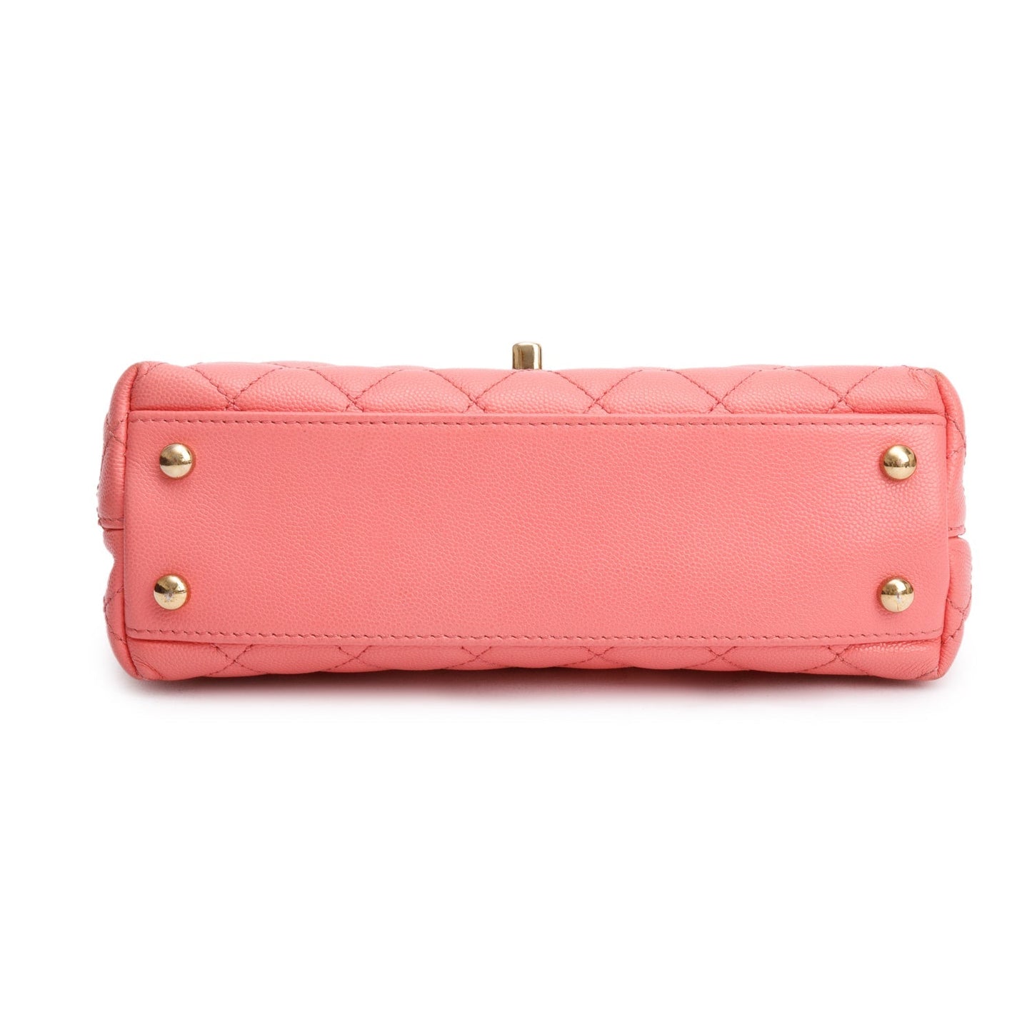 Chanel Pink Quilted Caviar Leather Small Coco Handle Bag