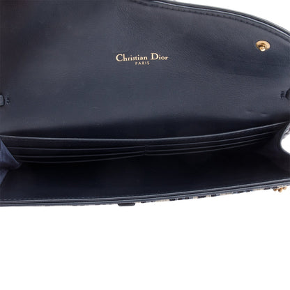 Christian Dior Oblique Jacquard Saddle Pouch with Chain