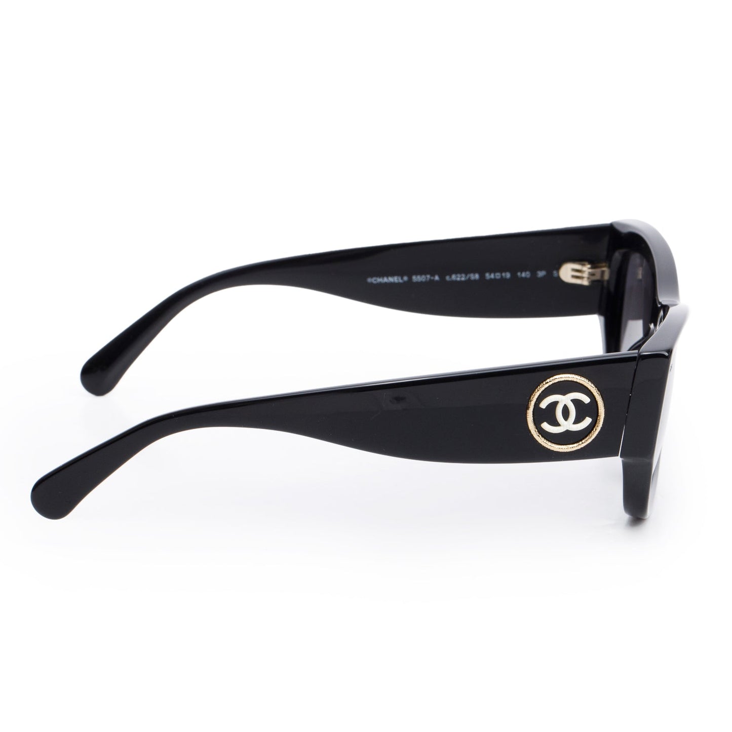 Chanel 5507-A Black Acetate Rectangle Polarized Sunglasses 5507-A