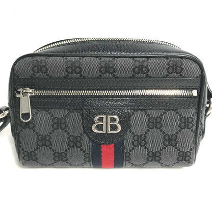 GUCCI Shoulder Bag 680128 Canvas / leather black Balenciaga Balenciaga collaboration Hacker Project GG mens