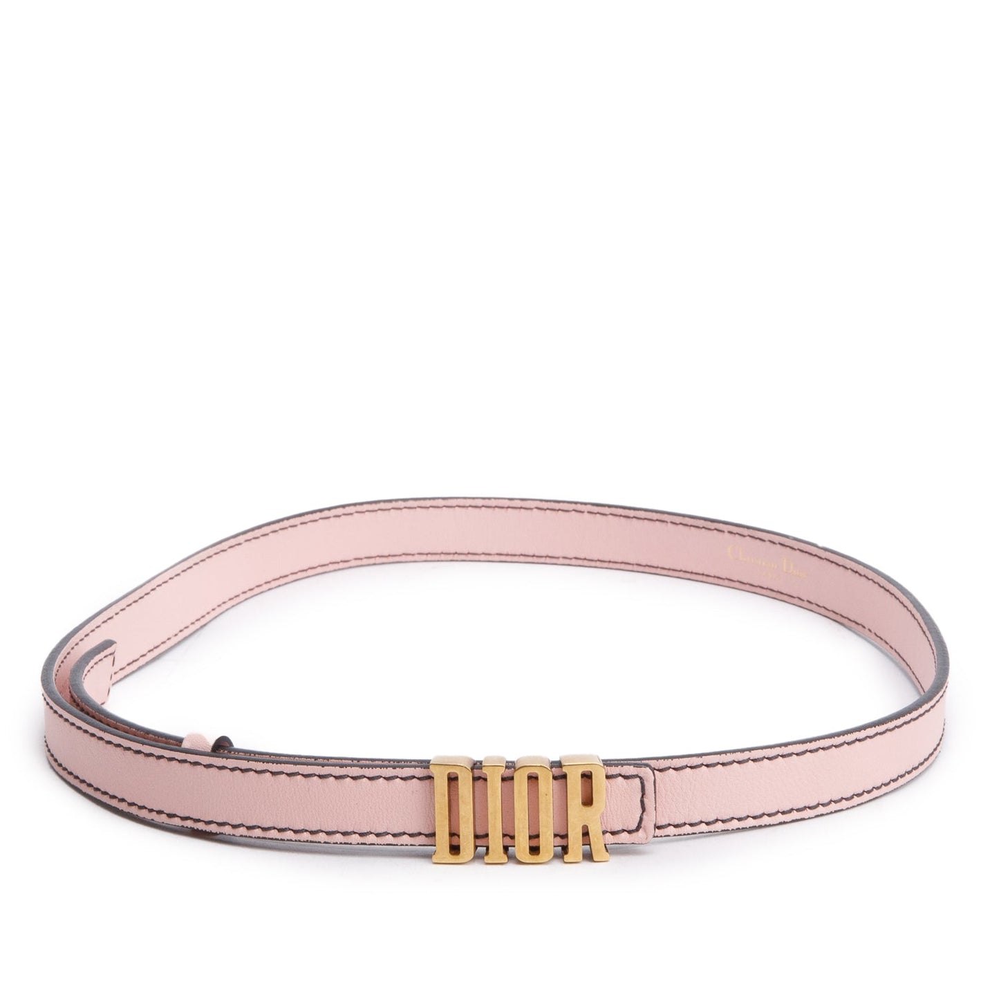 Christian Dior Baby Pink Calfskin D Fence Belt Size 80